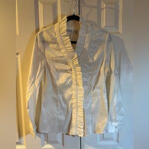 Ravel Ivory Ruffle Front Blouse
